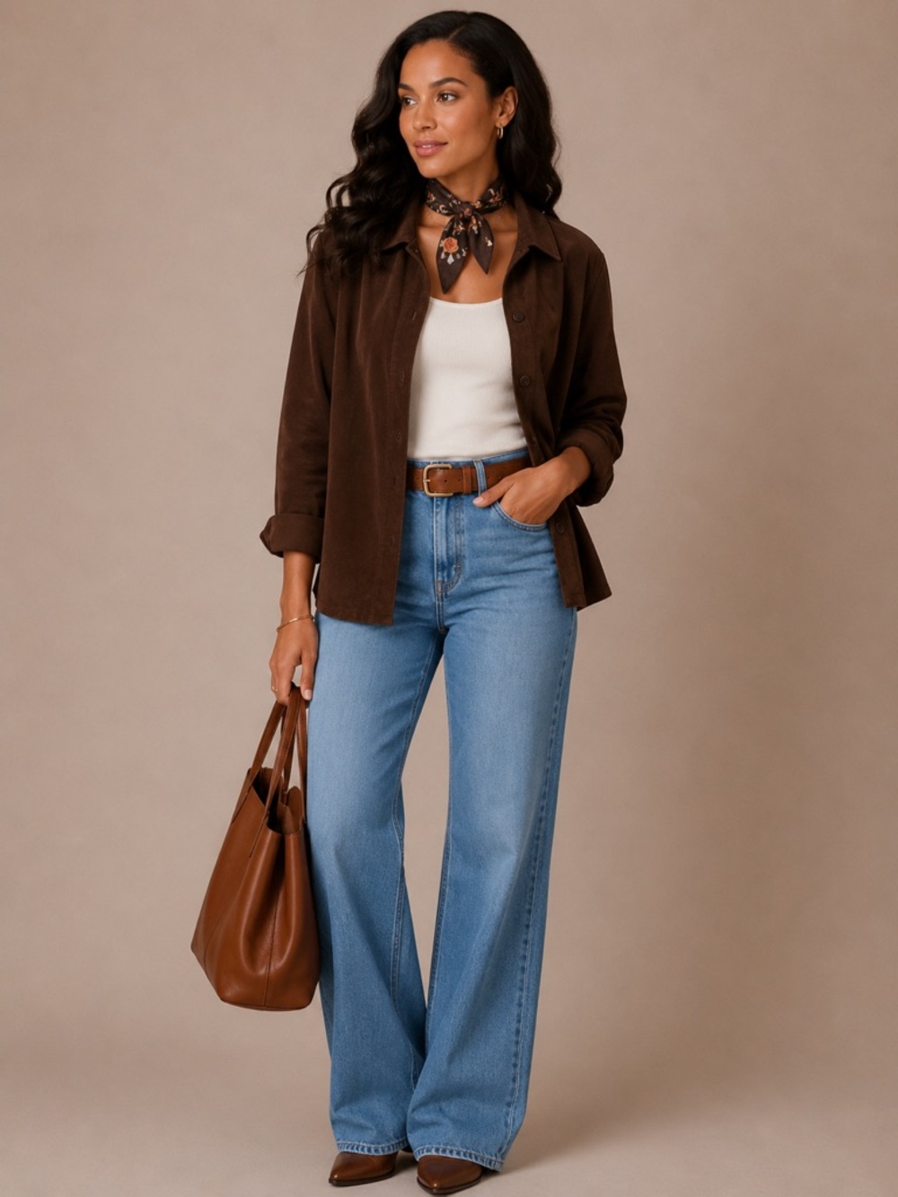 Ami Brown Suede Leather Jacket